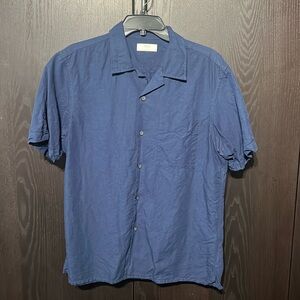 UNIQLO Blue Short Sleeve Linen Shirt
